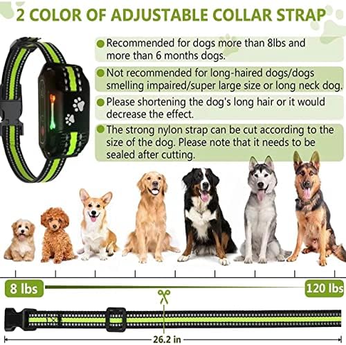 Dog Bark Collar- Rechargeable Collar- Humane, Optional No Shock Barking Collar- with Vibration & Beep- Bark Collar for Small, Medium & Large Dogs- Anti Barking Collar (Orange)