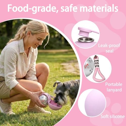 Portable Pet Water Bottle & Collapsible Dog Bowls, Spill Proof Water Dispenser, Cat Food Container & Dog Treat Holder, Small Size Pet Supplies Travel Accessories for Puppy