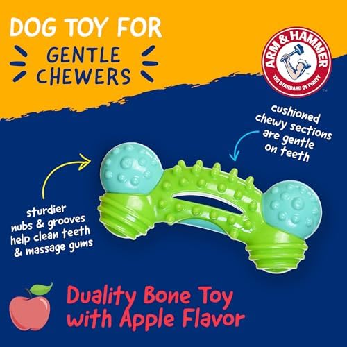 Arm & Hammer Nubbies Duality Bone Dental Dog Chew Toy, Apple Flavor, 2-Pk