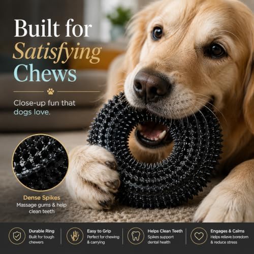 Squeaky Dog Toys for Aggressive Chewers, Floating Donut Ring for Large Dogs