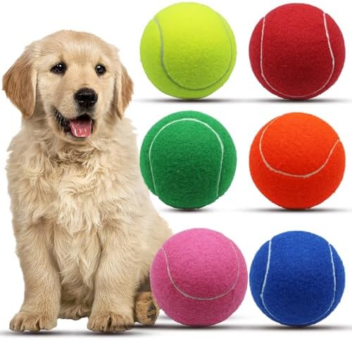 Magicorange Large Tennis Balls for Dogs, 6 Pack 4 Inch Big Tennis Ball