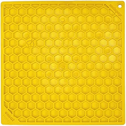 SodaPup Honeycomb eMat – Durable Lick Mat Feeder Made in USA from Non-Toxic, Pet-Safe, Food Safe Rubber for Mental Stimulation, Avoiding Overfeeding, Fresh Breath, Digestive Health, Calming, & More