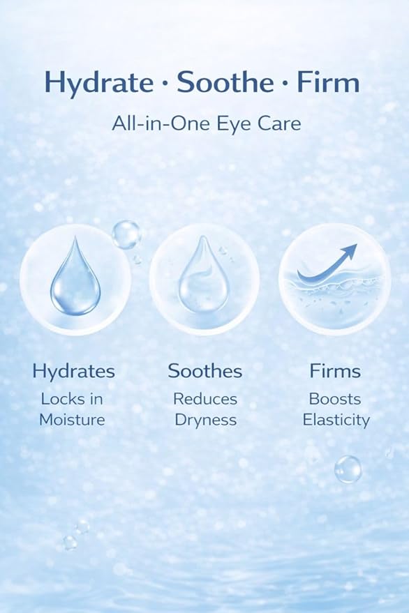 Firming Hydrating Under Eye Gel Cream with Hyaluronic Acid & Collagen - Anti Aging Lightweight Eye Moisturizer to Smooth Fine Lines Caused by Dryness - Non-Greasy & Makeup Friendly (4)