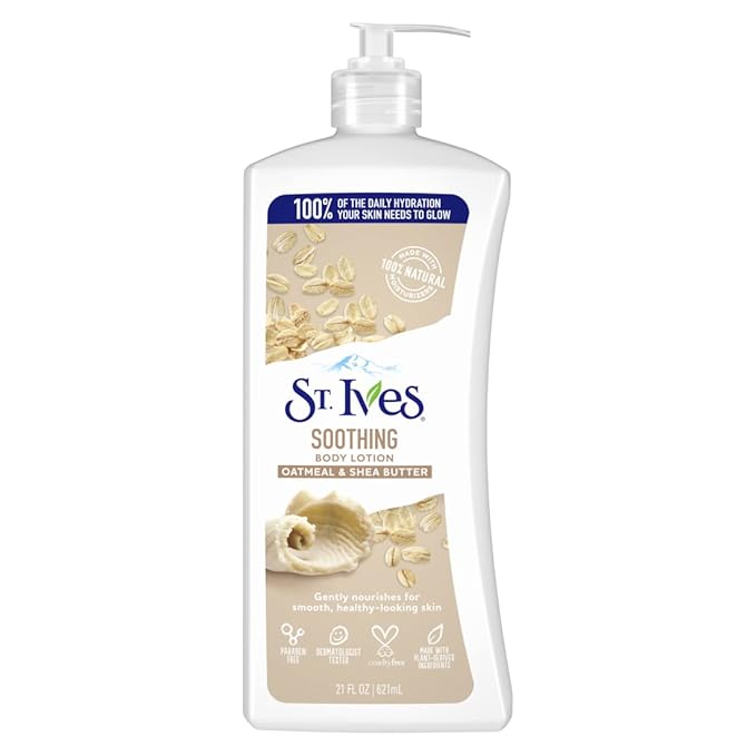 St. Ives Soothing Hand & Body Lotion for Women with Pump, Daily Moisturizer Oatmeal and Shea Butter for Dry Skin, Made with 100% Natural Moisturizers, 21 fl oz, (Pack of 8)