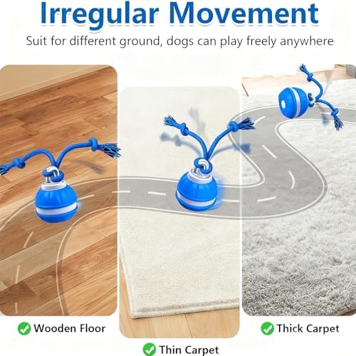 2PC P06 Smart Interactive Dog Toys Dog Balls with Rope for Small Medium Dog