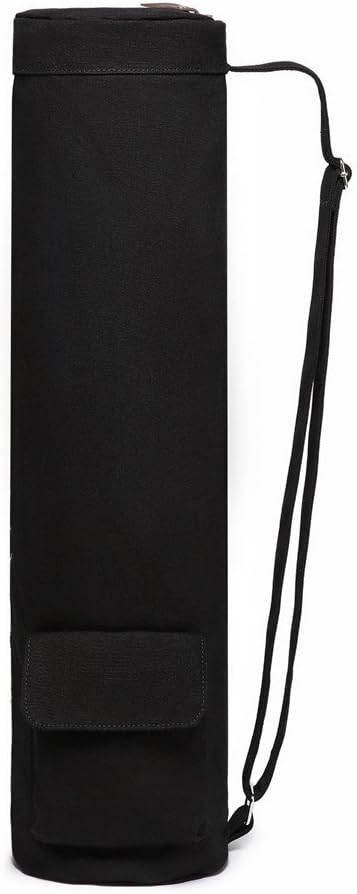 Yoga Mat Bag,Full-zip Exercise Yoga Mat Canvas Carry Bag for Women and Men - Double Storage Pocket,Easy Access Zipper, Adjustable Shoulder Strap and Handle,Fits Most Mat