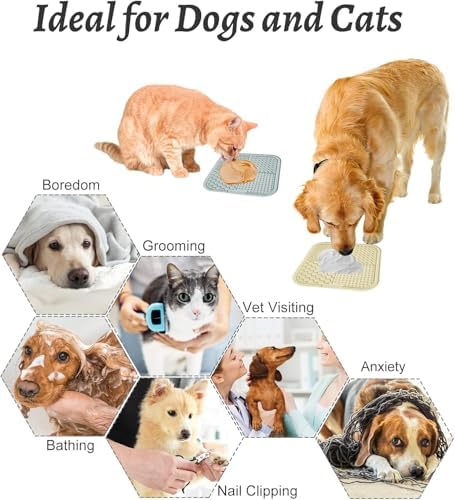 MateeyLife Lick Mat for Dogs & Cats, Slow Feeder Licking Pads for Boredom
