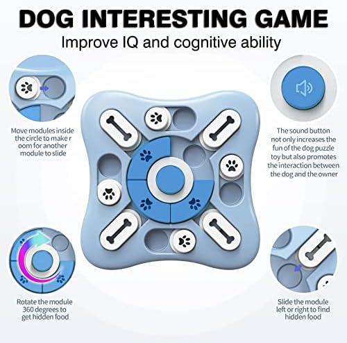 XIGOU Dog Puzzle Toys - Treat Dispensing Dog Enrichment Toys for IQ Training & Brain Stimulation - Interactive Mentally Stimulating Toy - Gifts for Puppies, Cats, Dogs