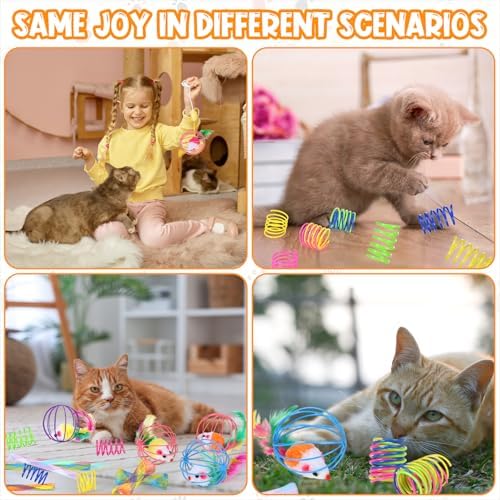 100 Pcs Cat Springs Toys Fashion for Indoor Cats
