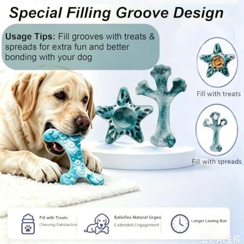 YINEYA Dog Toys for Aggressive Chewers, 3-Pack Tough Dog Chew Toys
