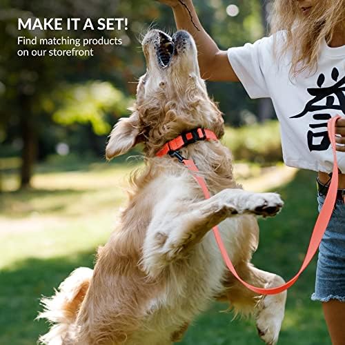Reflective Dog Collar, Quick-Release Buckle (Coral, 18-26 Inch)