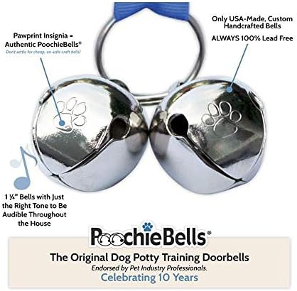 PoochieBells the Original & Trusted Housetraining & Potty Time Dog Doorbell for Loving Dog Families Since 2005. A clear, pleasant and easy way for your family to know when its potty time for your furry best friend. All PoochieBells are individually han...