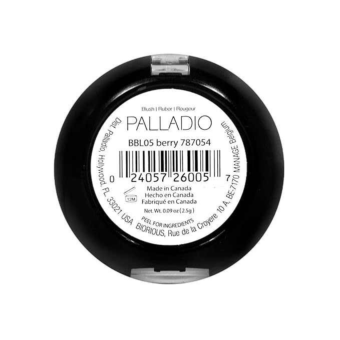 Palladio Baked Blush, Highly Pigmented Shimmery Formula, Easy to Blend and Highly Buildable, Apply Dry for a Natural Glow or Wet for a Dramatic Luminous Look, Long Lasting for All day Wear, Berry