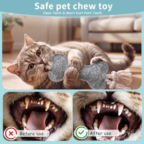 Dog Rope Knot Toy for Small Dogs and Cats Rope Toy for Puppy Teethers Cotton Interactive Pull Dog Toys for Dogs to Relieve Boring for Small Dogs and Cats (Grey)