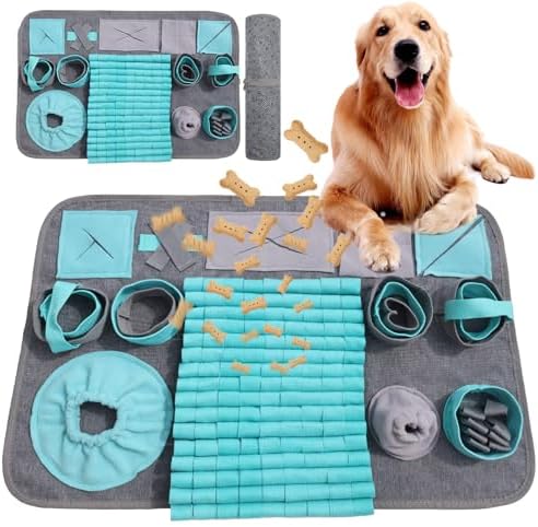 Snuffle Mat for Dogs, Pet Snuffle Mat for Small and Medium Dogs, Interactive Sniff Mat Feeding Mat for Puppies, Slow Feeder Dog Treat Mat for Training and Stress Relief