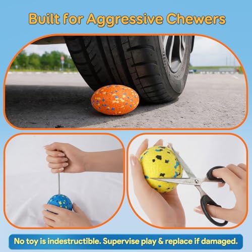 Kimee Dog Balls Tennis Balls Dog Chew Toys for Aggressive Chewers 3.15''