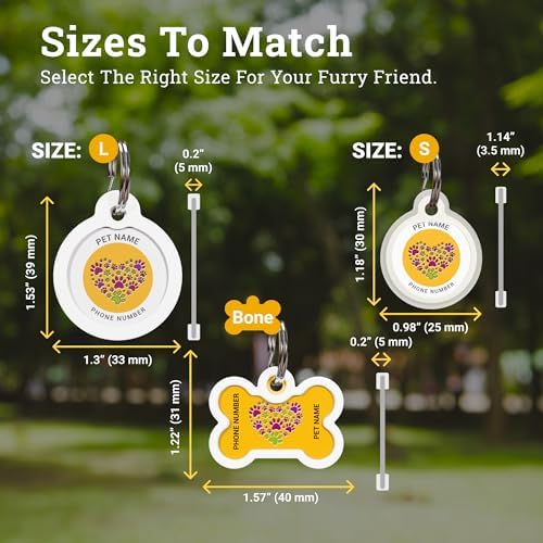 QR Code Dog Tag Personalized Pet Id Silent Cat Tags Engraved Name Plate with Online Profile («Your Heart»)