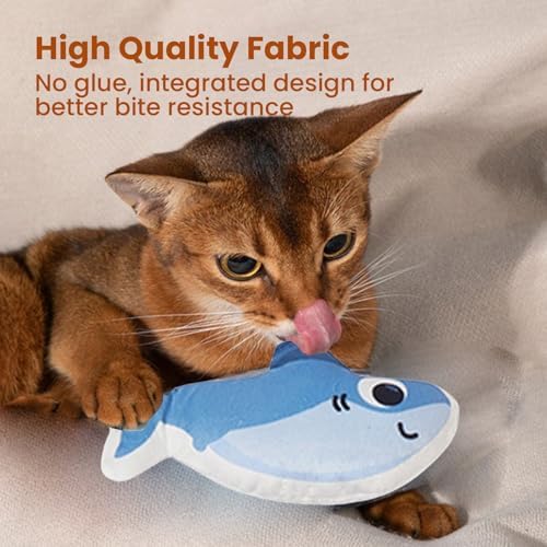 4 Pack Catnip Toys, Fish Shape Crinkle Toys for Indoor Cats
