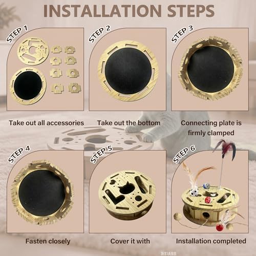 2026 New Model Circle Cat Nail File Enrichment Box Cat Nail File Box with Sandpaper Stress-Free Alternative to Trimming Nails, Cat Toys Interactive for Indoor Cats Nail Scratcher （Circular）