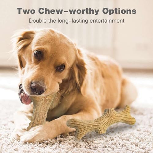 Durable Dog Chew Toys for Aggressive Chewers - Real Bacon Flavor, Indestructible 2-Pack for Large Dogs, Medium & X-Large Options Available， Size-2