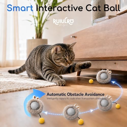 Interactive Cat Toys, Motion Ball 7-Hole Play Mat for Indoor Cats