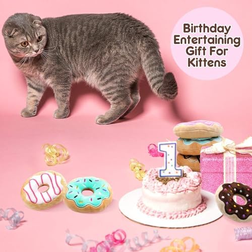 CiyvoLyeen Plush Donut Catnip Toys for Indoor Cats 6 Pack