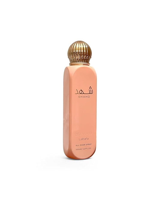 Lattafa Shahd – Floral, Solar, Musky, Sweet – All Over Spray Long-Lasting Fragrance for Unisex, 5.07 Ounce / 150 ml