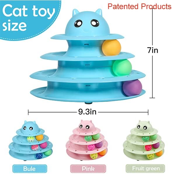 UPSKY 20 PCS Cat Toys Set with Teaser, Mice, Spring, and Various Ball Toys | Puzzle Kitten Toys, Sturdy Structure, Detachable Design, Easy to Assemble, Anti-Slip, Reduces Boredom for Indoor Cats