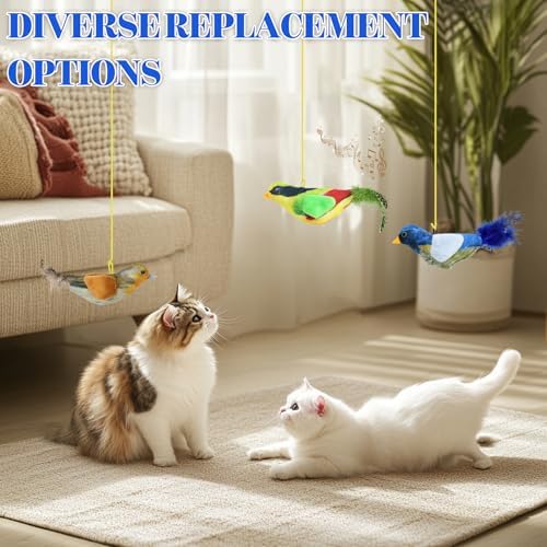 Cat Toys Interactive,3 Pcs Kitten Hanging Toys for Indoor Cats,Flying Bird Toy,Door Frame Cat String Toy for Bored Indoor Adult Cats