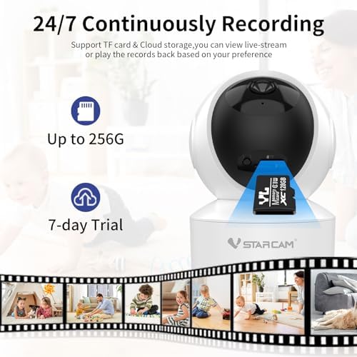 VSTARCAM Indoor Security Camera, 1080P HD WiFi Camera, Baby Camera, Pet Camera, Baby Monitor with Night Vision 2-Way Audio, Dog Camera with Phone APP, Motion Detection & Cloud Storage 02
