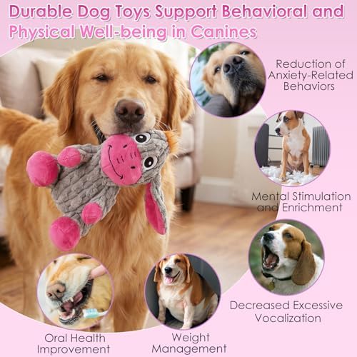 Squeaky Plush Dog Toy with Crinkle Ears for Small and Medium Dogs