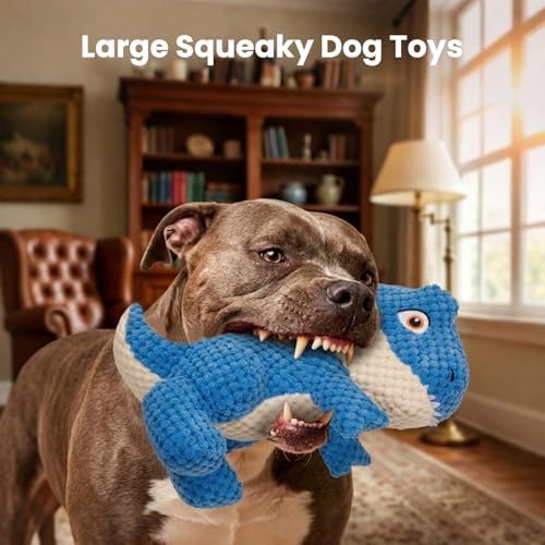 HGB Large Dog Squeak Toys for Small Medium Large Dogs | Soft Pineapple Fabric, Stuffed Puppy Chew Toys for Interactive Fetch Training