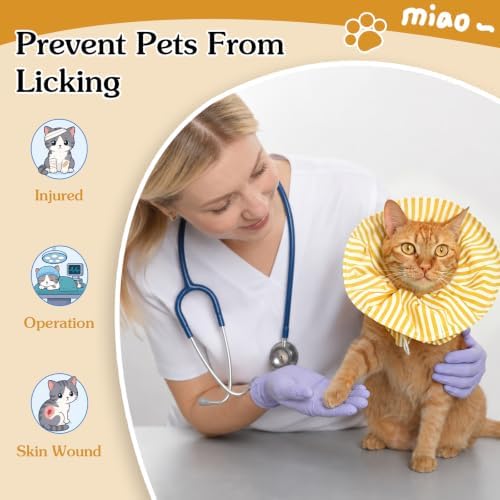 Cat Cone Collar Soft Recovery Collar Adjustable Surgery Cone for Kittens