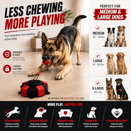 Tug of War Dog Toy,Interactive Dog Toys for Large Medium Dogs,Indestructible Dog Toy with Suction Cup for Aggressive Chewers,Boredom Relief Dog Tug Toy for Indoor Outdoor