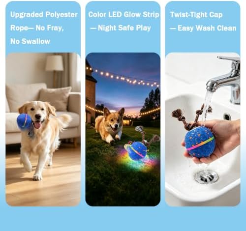 Interactive Dog Toy, 3 Modes Automatic Rolling Ball