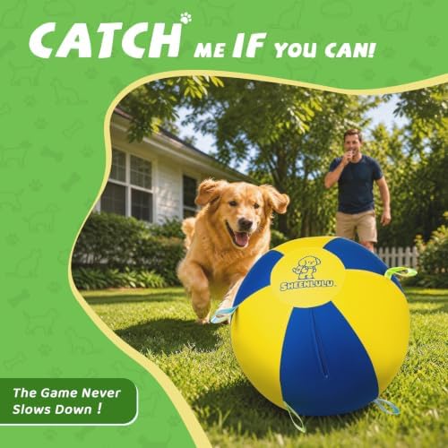 14" Herding Ball for Dogs with Straps & Training Whistle