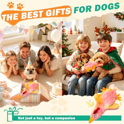 Fuufome Squeaky Dog Toy, No Stuffing Plush Toy for Puppy Small Medium Dogs