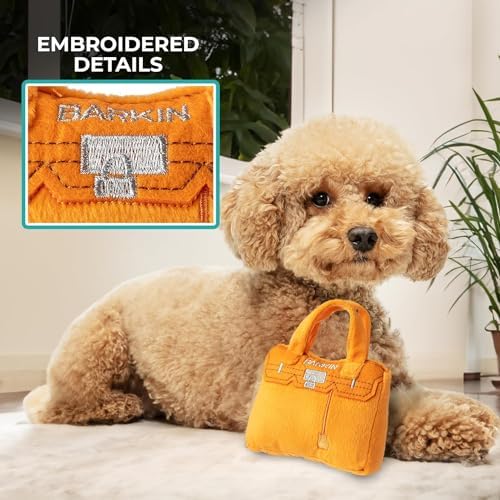 Haute Diggity Dog Barkin Bag Plush Dog Toy Designer Parody Stuffed Chew Toy