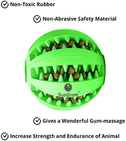 SunGrow Teething Treat Chew Ball for Rabbit, Ferret, Guinea Pig, Puppy, Kitten Tooth Clearing Puzzle Treat Dispenser, Aquarium Fish Bloodworm & Snack Holder, 2.75 inches