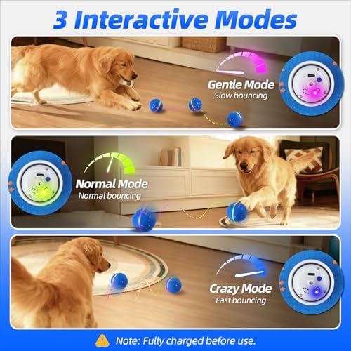 Diman Interactive Dog Toys, Moving Balls for Dogs, 3 Bounce Modes, 3.2 Inch