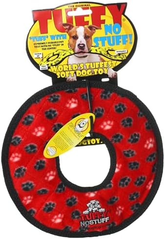TUFFY® : No Stuff Ring Dog Toy: Ultra Durable Plush Toy with Multiple Layers & Reinforced Seams, Washable and Floats, Original Construction