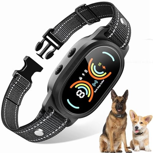 Dog Bark Collar, Rechargeable Bark Collar for Large Dog, IP67 Waterproof Anti Barking Collar Dogs with Adjustable Sensitivity for Medium and Small Dogs (Matte Black)