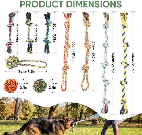Aitmexcn Dog Rope Toys,10 Pack Cotton Chew Tug Toys for Small Medium Dogs