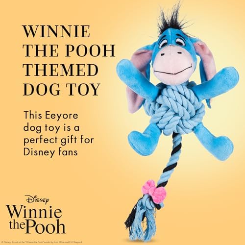 Disney for Pets Winnie the Pooh Eeyore Rope Body Dog Toy, 8 Inch