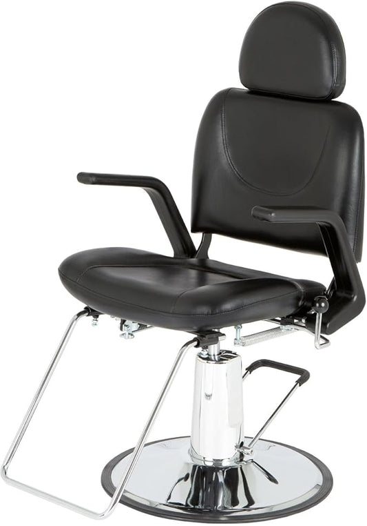Buy-Rite Sue Reclining Styling Chair - All-Purpose Hydraulic Salon Chair for Hair Stylists & Barbers, Adjustable Headrest, 150° Recline, Heavy-Duty Chrome Base, SY-6769AP