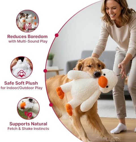 PetLou Colossal Durable Squeak Dog Toys -Durable Fabric -Tough and Reliable for Aggressive Chewers (00352)