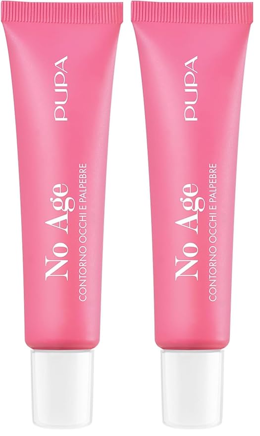 Pupa Milano No Age Contour and Eyelids, 0.5 oz - Eye Cream - Under Eye Cream - Eye Firming, Plumping - With Cranberry Extract - Brightening Eye Cream (Pack of 2)