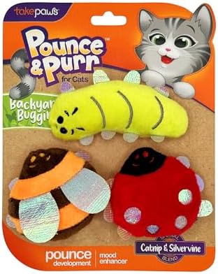3-Pack Plush Catnip Cat Toys - Backyard Buggin' Series