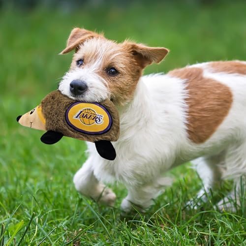 NBA Los Angeles Lakers Plush Hedgehog Toy for Dogs & Cats, Cool Soft Pet Toy for Fun and Interactive Play, Dog Chew Toy with Squeaker, Licensed Hot Pet Toy