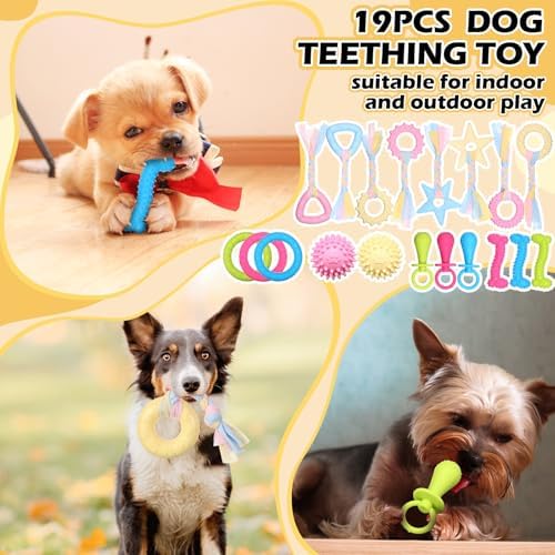 Syhood 60 Pcs Squeaky Dog Toys Bulk Plush Rope, Multicolor, Sweet Style